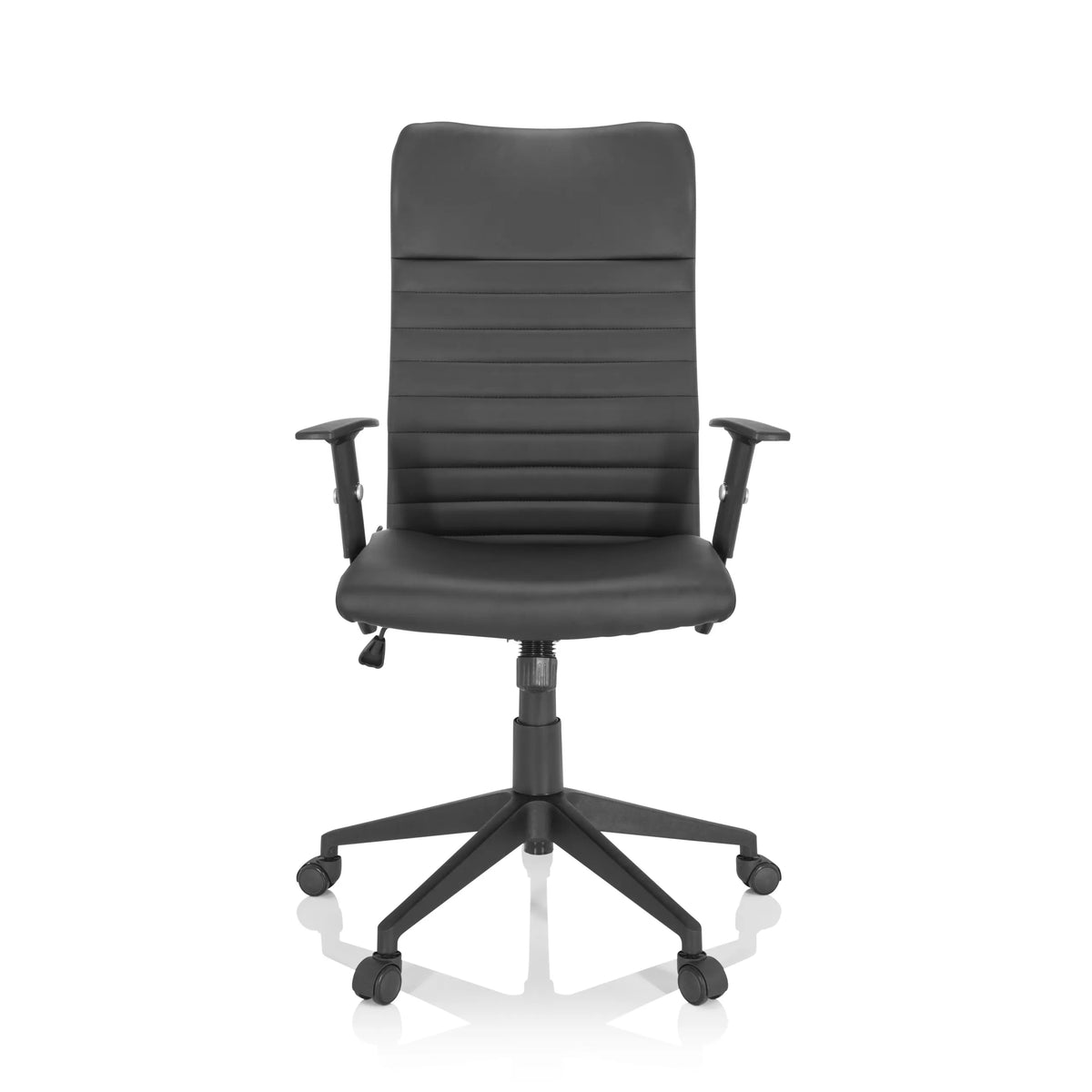Siège de bureau à domicile ARTON 30 noir avec rembourrage matelassé et pied à cinq roulettes de hjh OFFICE – vue à 360° (vue de face 0°)