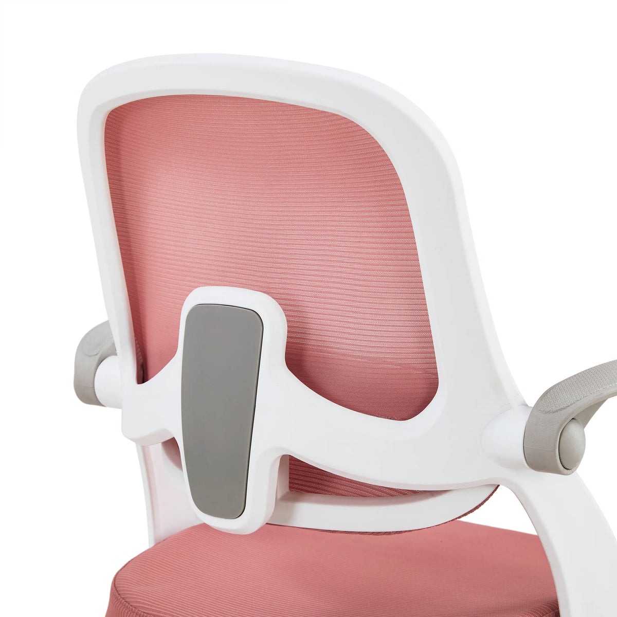 Arrière du dossier en maille rose avec cadre blanc de la chaise pivotante pour des enfants Kiddy Smart Step de hjh OFFICE