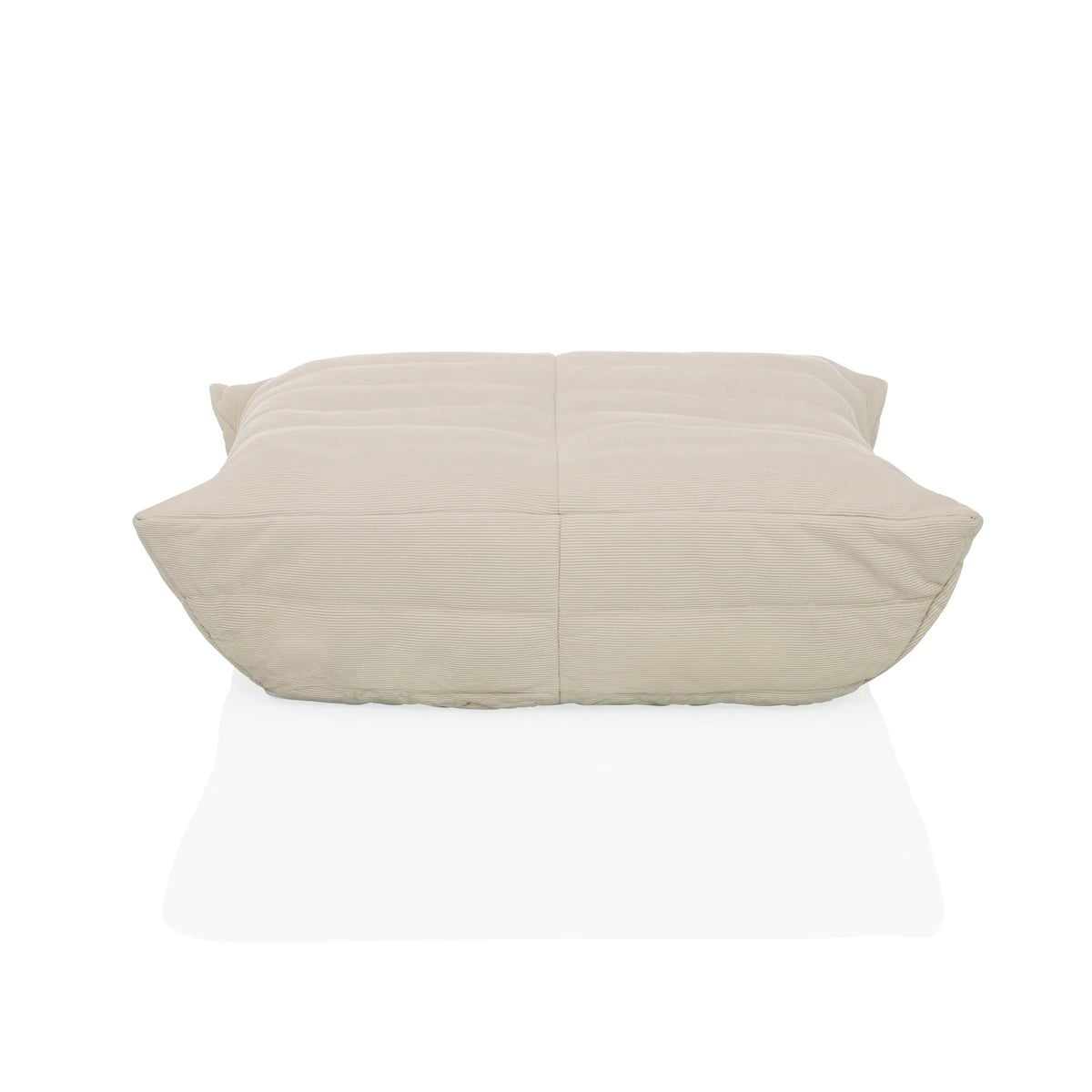 Poufs Sitzolo Podi beiges avec housse en tissu côtelé de hjh LIVING – vue à 360° (vue de face 0°)