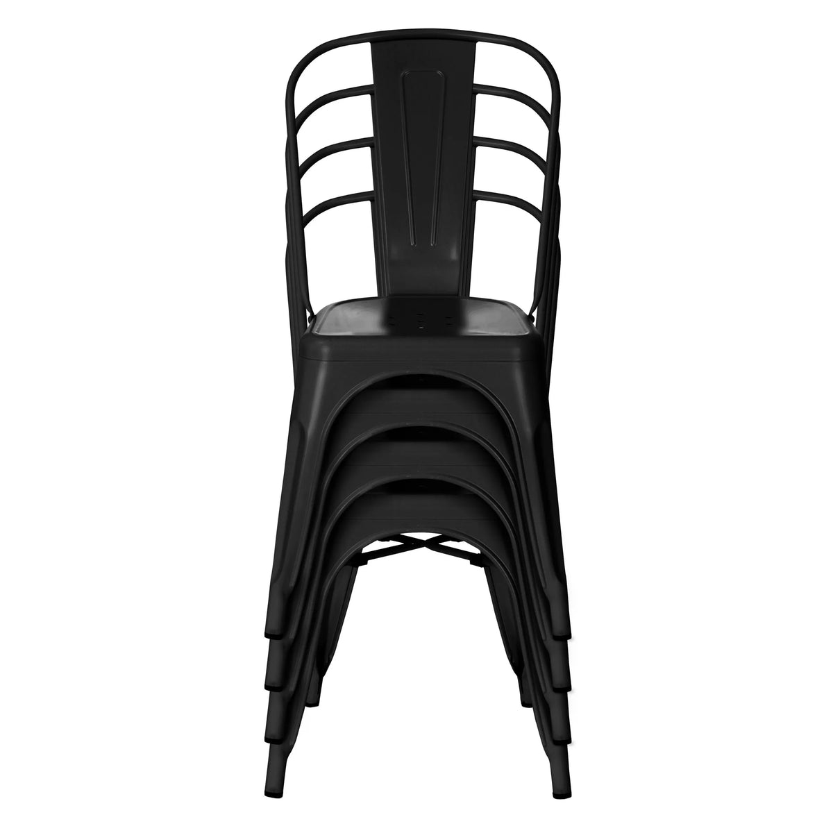 Chaises de bistrot VANTAGGIO BRUSH noires empilables avec dossier à barreaux de hjh OFFICE