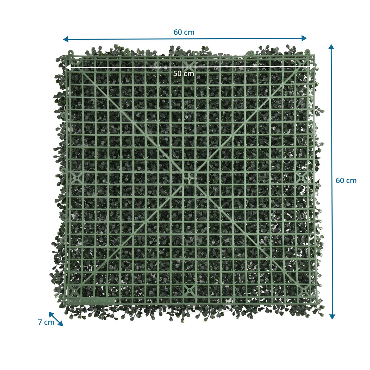 Dessin coté du Tapis végétal LEAFLUXE 1 de 60 × 60 cm de hjh LIVING