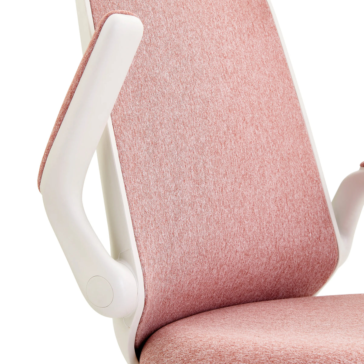 Accoudoir blanc et revêtement en tissu rose de la Chaise pivotante pour des enfants Swivelo de hjh OFFICE