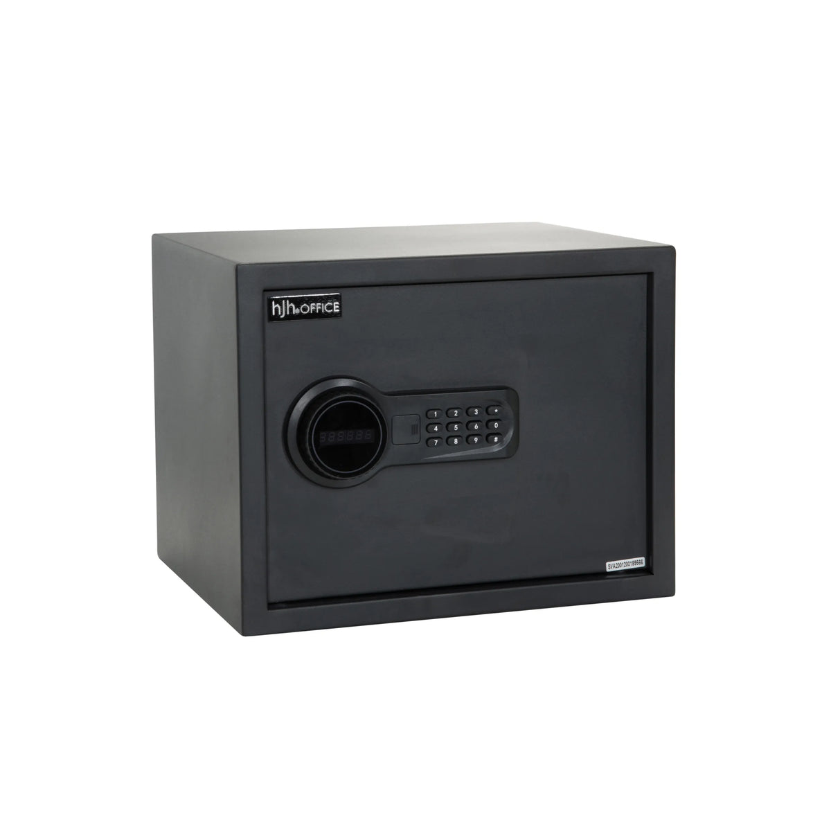 Coffre-fort noir SAFE COMPACT avec clavier numérique et poignée rotative de hjh OFFICE – vue à 360° (vue de face 0°)