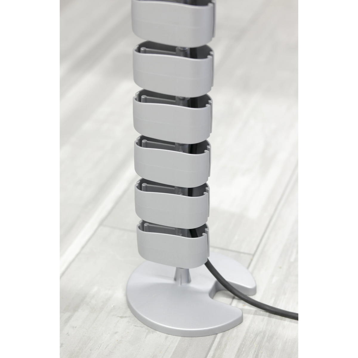 Spirale pour câbles verticale argentée des Accessoires CKVE avec socle et câble de hjh OFFICE PRO