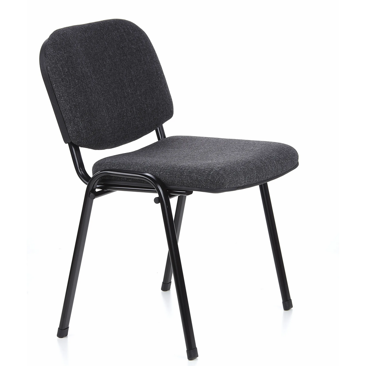 Chaise à quatre pieds XT 600 SW anthracite avec assise et dossier rembourrés de hjh OFFICE – vue à 360° (vue de trois quarts avant 60°)