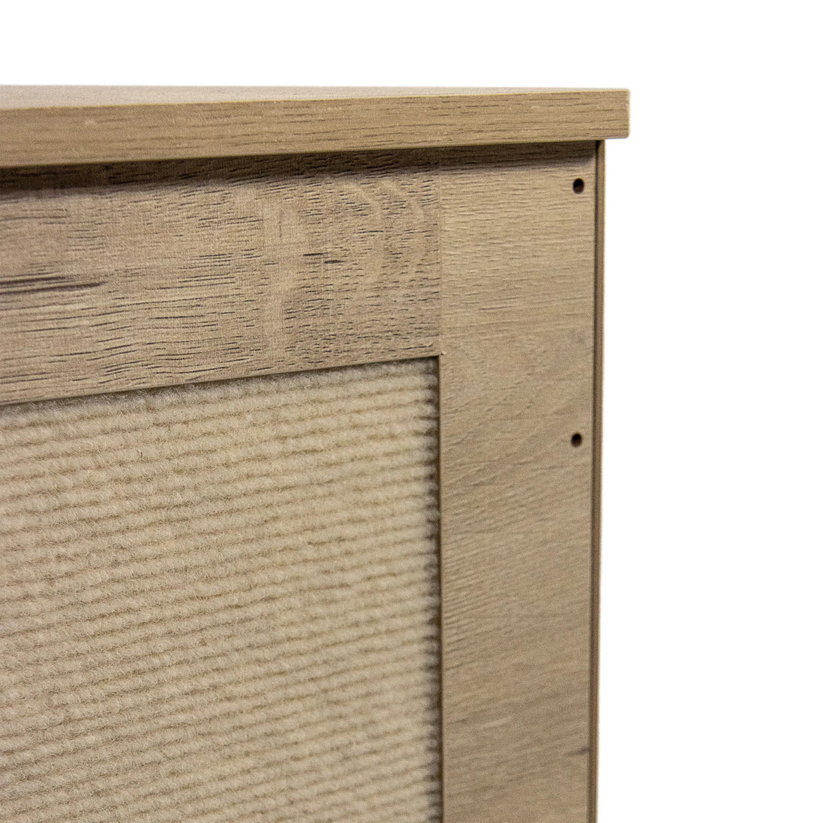 Raccord d'angle en bois de chêne avec paroi intérieure texturée de la Maison pour chat KITTY PAWBOX 1 de hjh LIVING