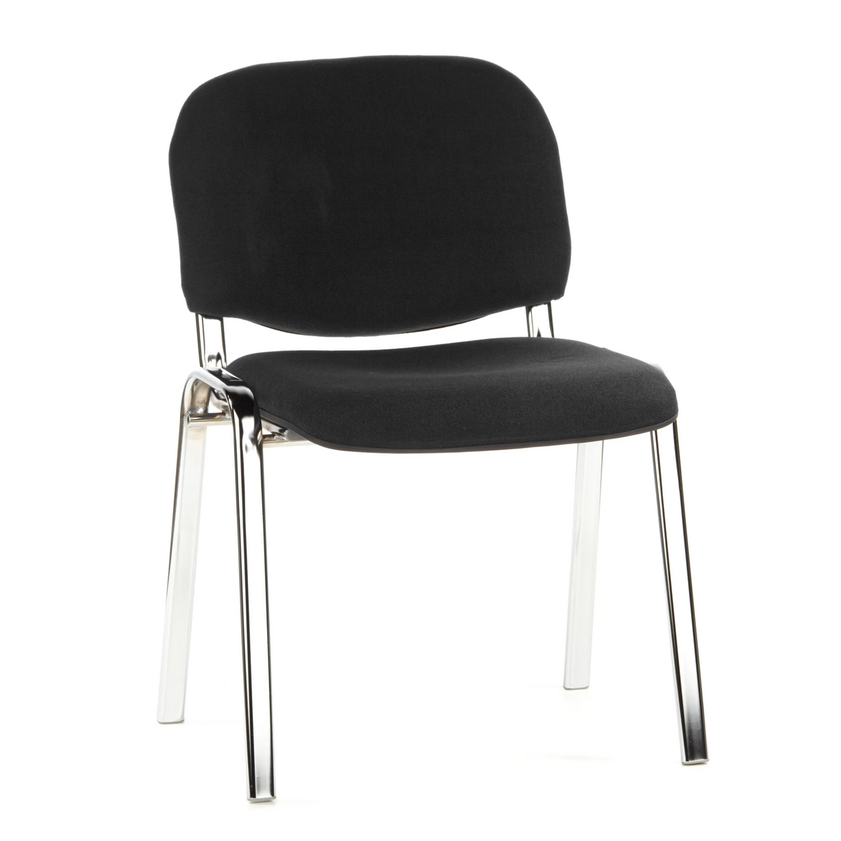 Chaise à quatre pieds XT 600 C noire avec assise et dossier rembourrés de hjh OFFICE – vue à 360° (vue de face 20°)