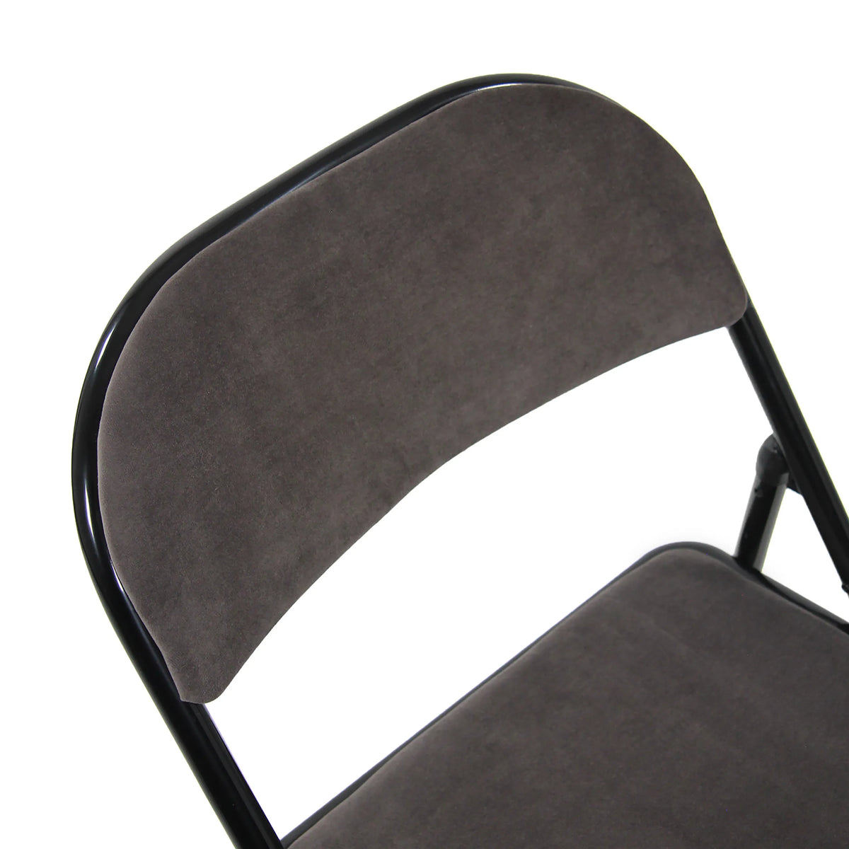 Dossier en tissu velours gris foncé de la Chaise pliante TUDELA I de hjh OFFICE