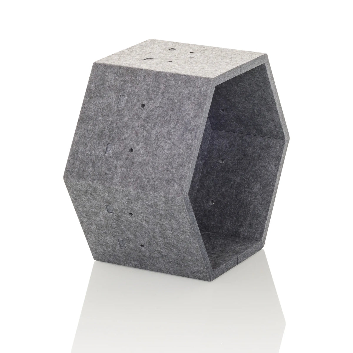 Cloison de séparation hexagonale en feutre gris FLEXMIUT STORE S de hjh OFFICE – vue à 360° (vue de trois quarts avant 60°)