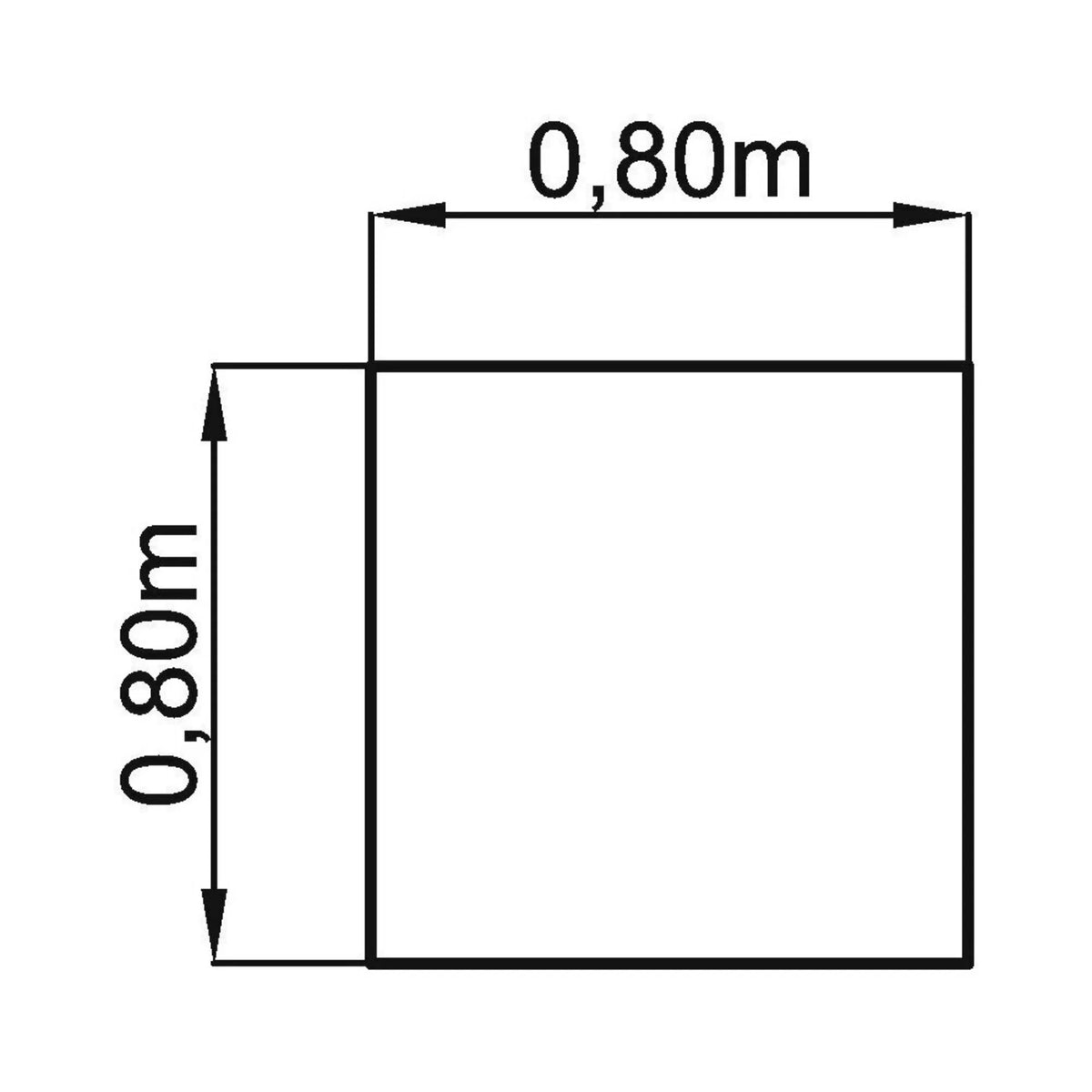Dessin technique du bureau ATOS 8 S de 0,80 × 0,80 m de hjh OFFICE PRO