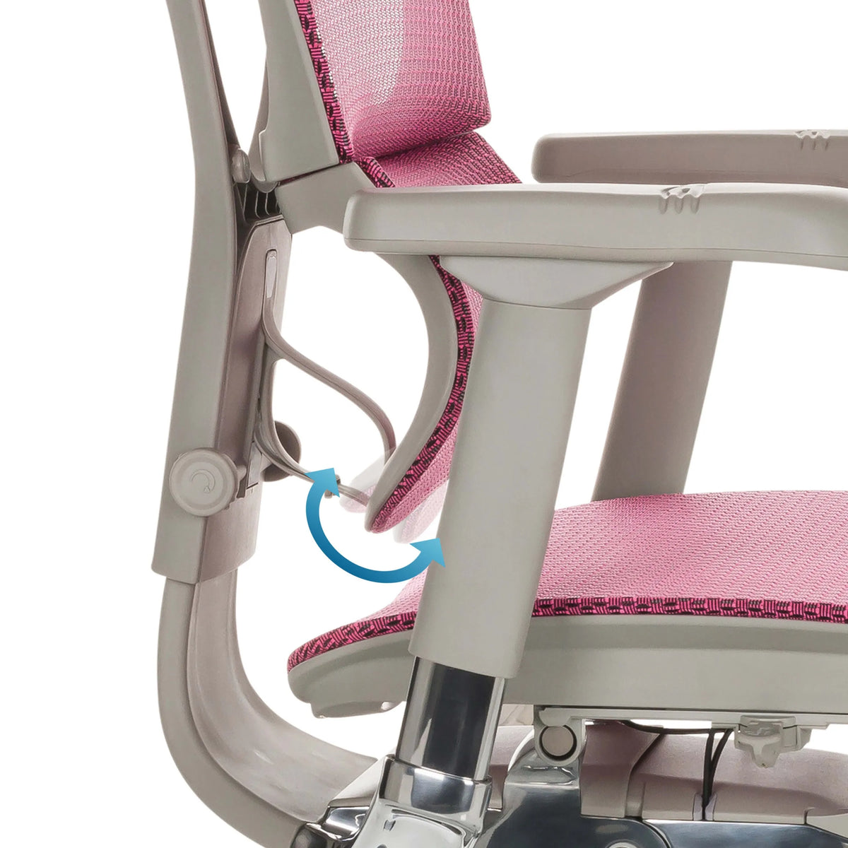 Verstellmechanismus der Rückenlehne des Luxus-Chefsessels ERGOHUMAN SLIM G GEN2 in Rosa von hjh OFFICE