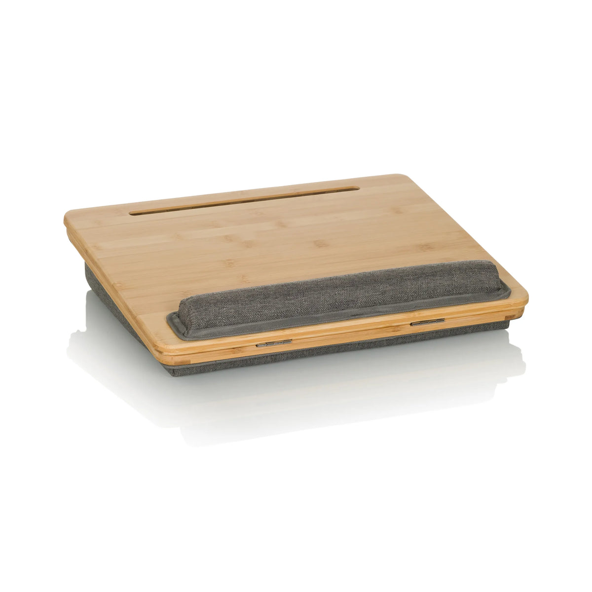 Support pour ordinateur portable COMFILAP III marron avec repose-poignet gris de hjh OFFICE – vue à 360° (vue de face 12°)