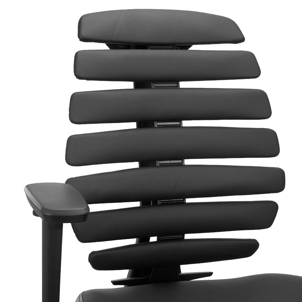 Dossier avec revêtement en cuir de la chaise de comptoir ERGO LINE II WORK en noir de hjh OFFICE
