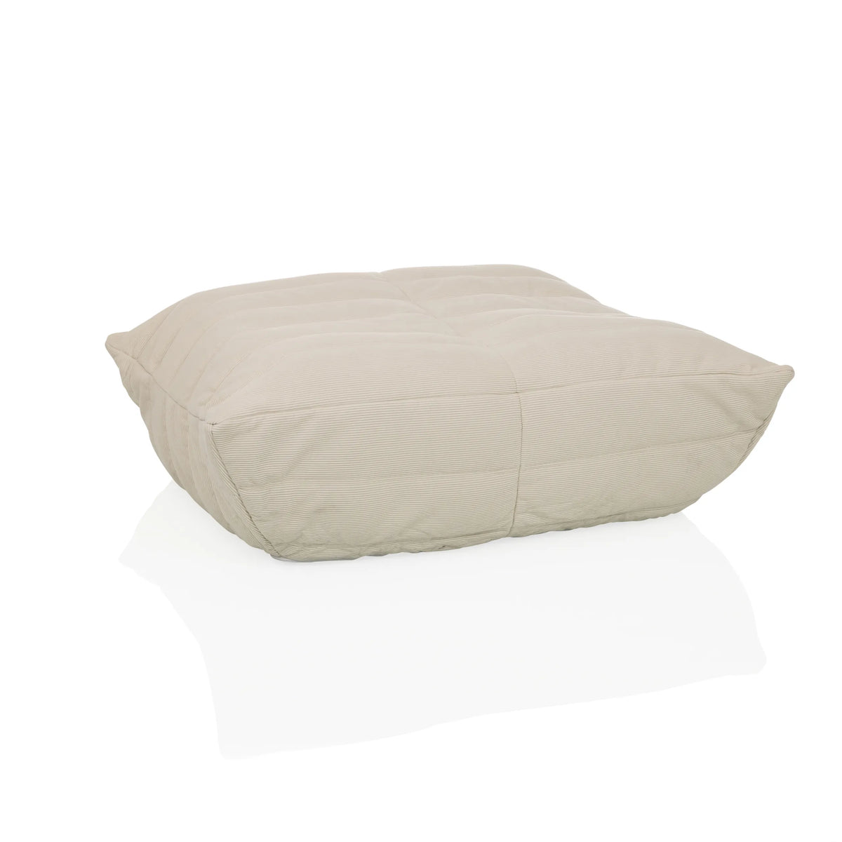 Poufs Sitzolo Podi beiges avec housse en tissu côtelé de hjh LIVING – vue à 360° (vue de face 15°)