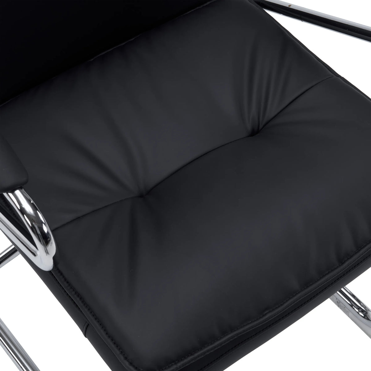 Assise matelassée en similicuir noir de la chaise cantilever Rovento V de hjh OFFICE
