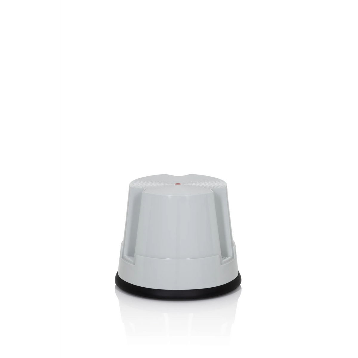 Tabouret marchepied TIO-S gris avec anneau de base noir antidérapant de hjh OFFICE – vue à 360° (vue de trois quarts avant 60°)