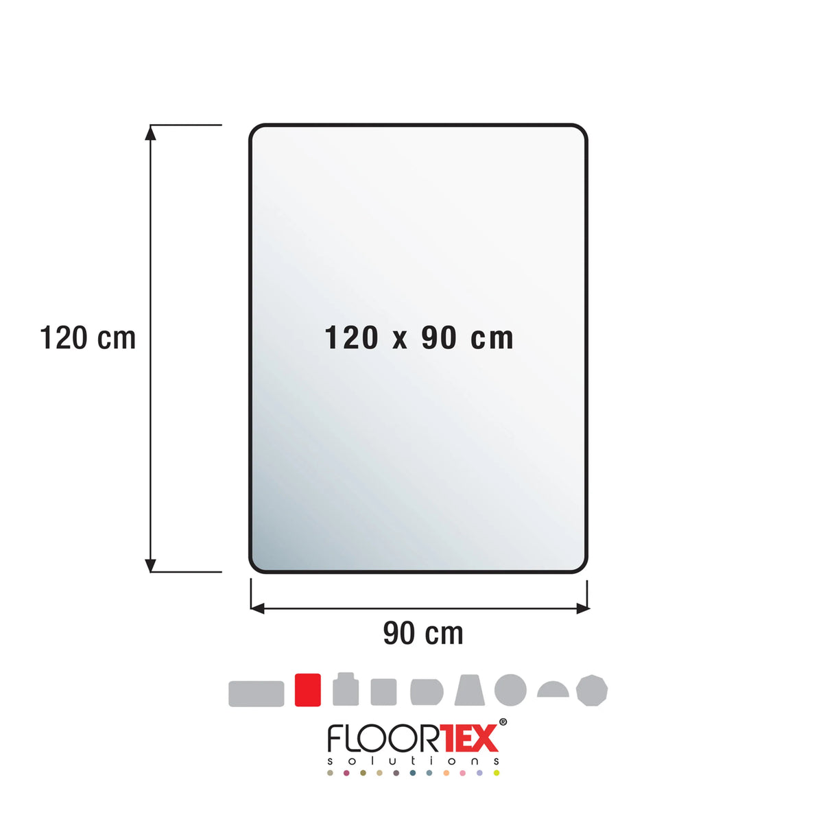 Dessin technique du Tapis de sol ULTIMAT II de 120 x 90 cm de Floortex