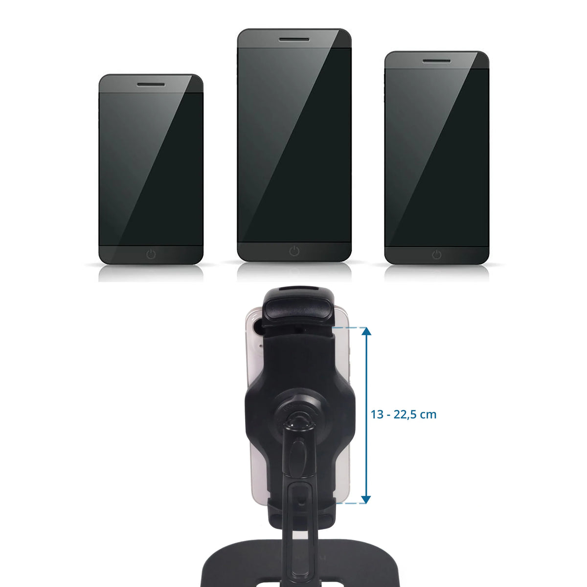 Verstellbare Halterung der Handy & Tablet Halterung FLEXMOBI IV für Geräte von 13 - 22,5 cm von hjh OFFICE