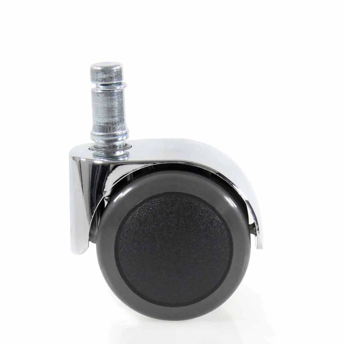 Roulettes 5x ROLO LUX 11mm/50mm noir et argent pour sols durs avec support chromé de hjh OFFICE
