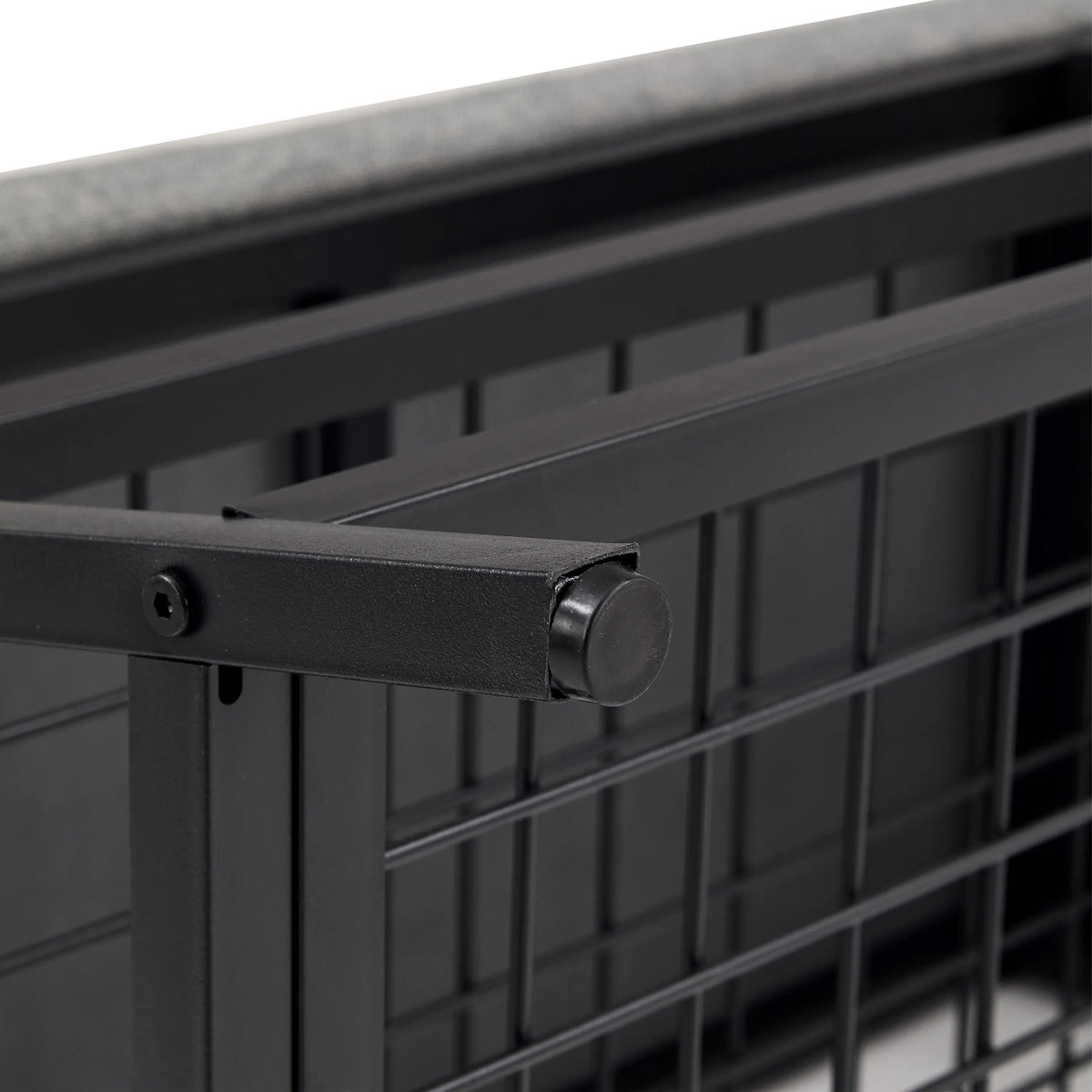 Structure en métal noir avec grille de l'armoire à chaussures Estha Loft de hjh LIVING