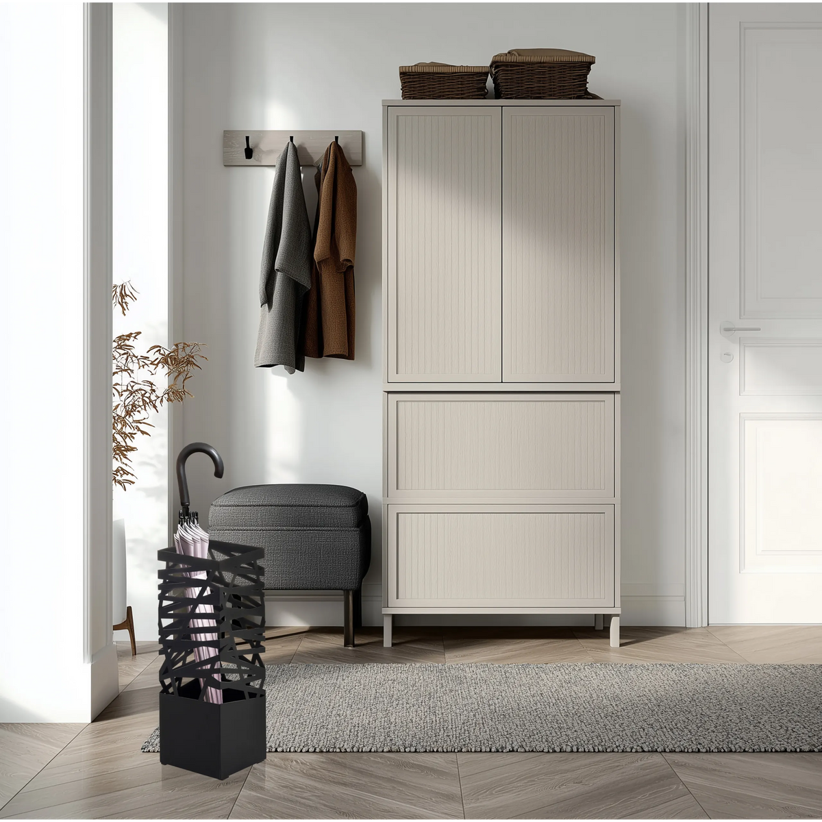 Porte-parapluie noir PLUVARIS des Accessoires de hjh LIVING