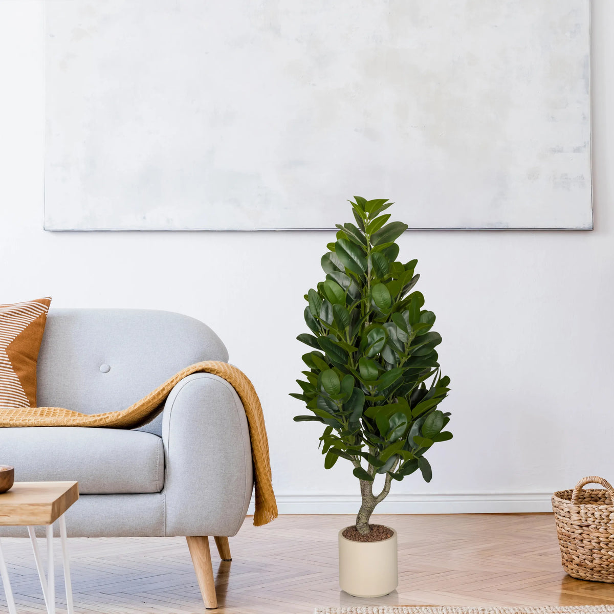 Plante artificielle verte Garcinia dans un cache-pot crème de hjh OFFICE