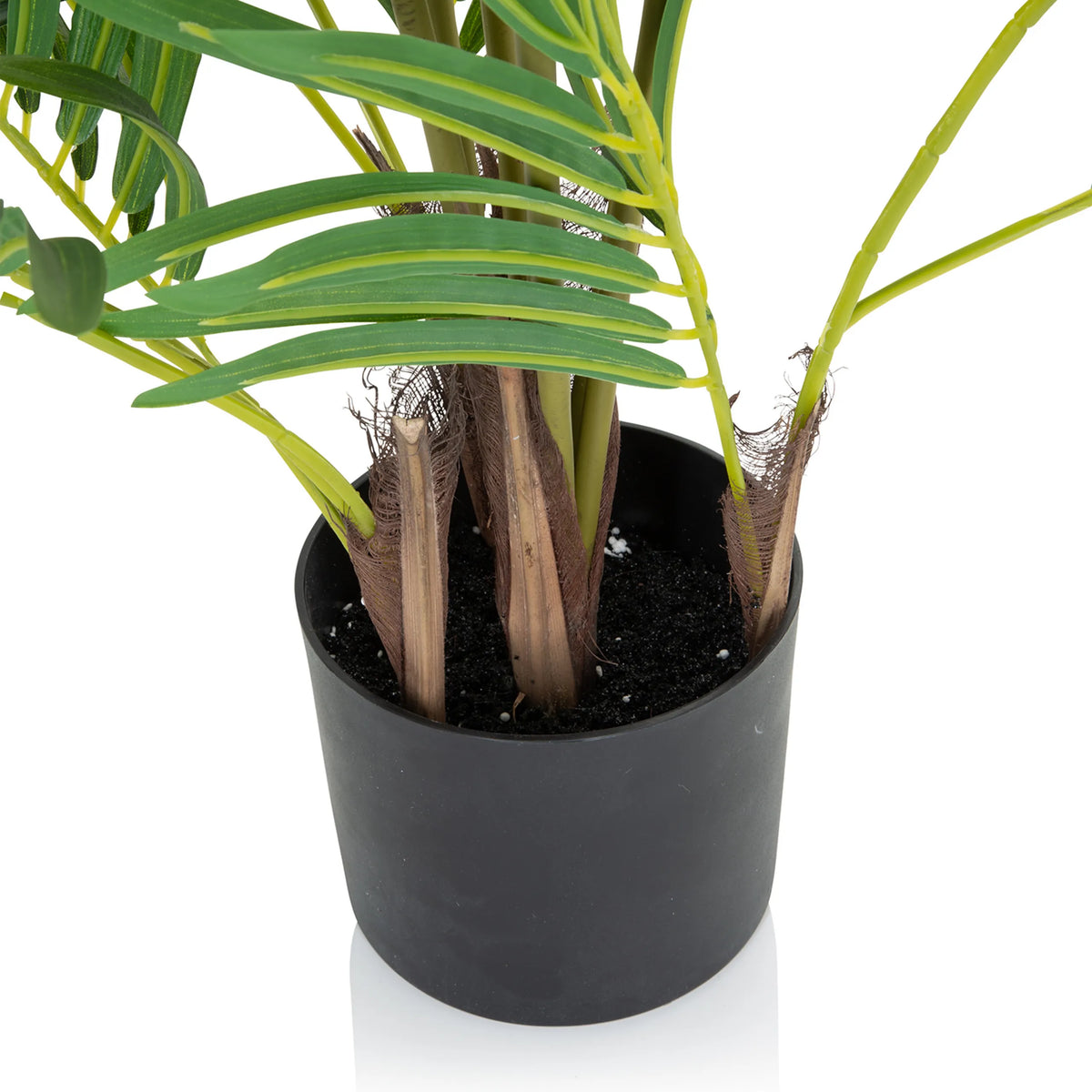Tiges et pot de fleurs noir de la Plante artificielle ARECA I de hjh OFFICE