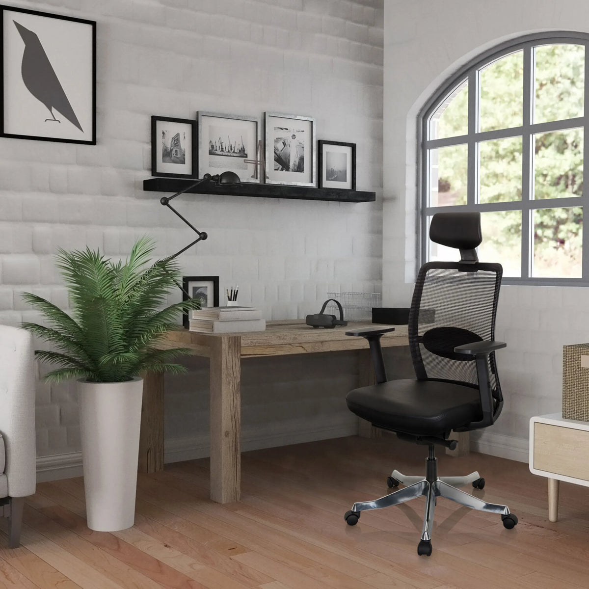 Luxus-Chefsessel SENATOR PRO in Schwarz mit Netzrückenlehne und Kopfstütze von hjh OFFICE