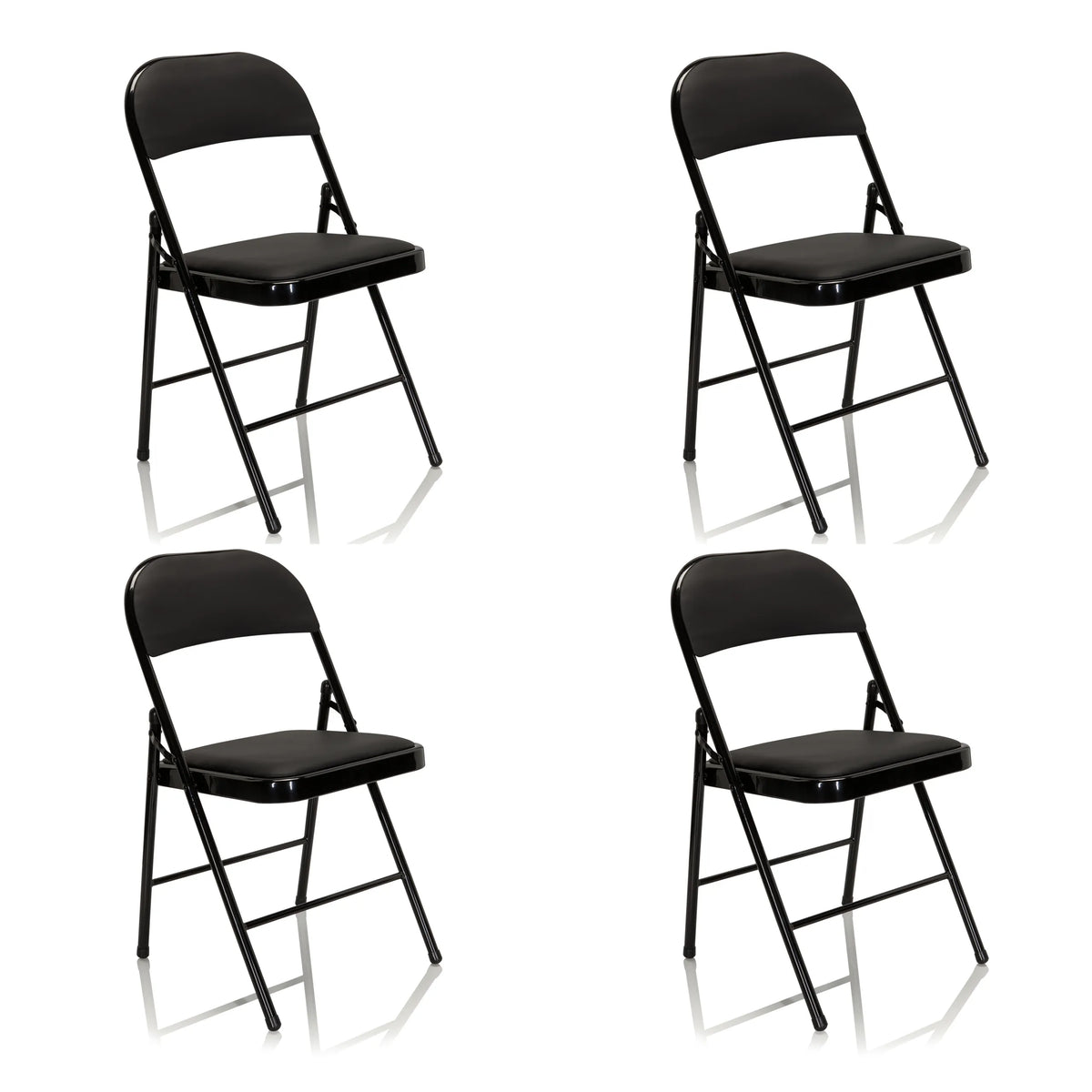 Lot de quatre chaises pliantes TUDELA noires de hjh OFFICE