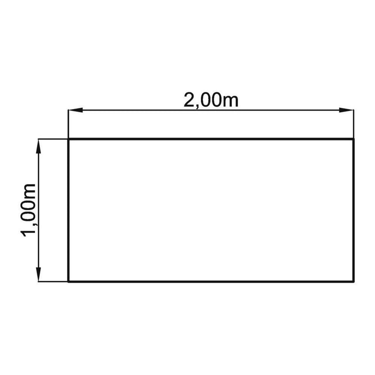 Dessin technique du bureau XTRA XB 2E GC de 2,00 x 1,00 m de hjh OFFICE PRO