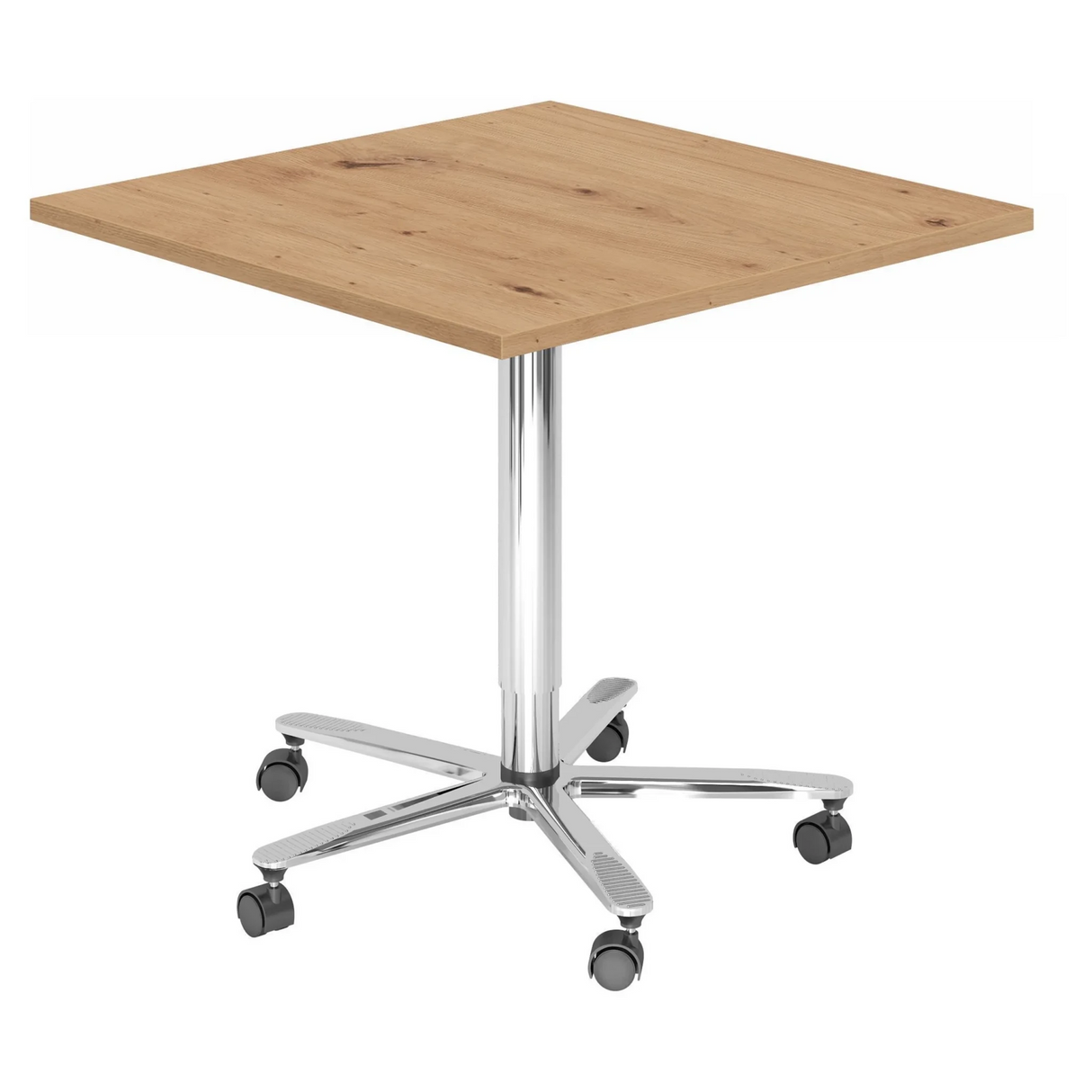 BISTRO 88Q C | Table élévatrice à colonne | 80 x 80 | Chromé - Système de tables conférence