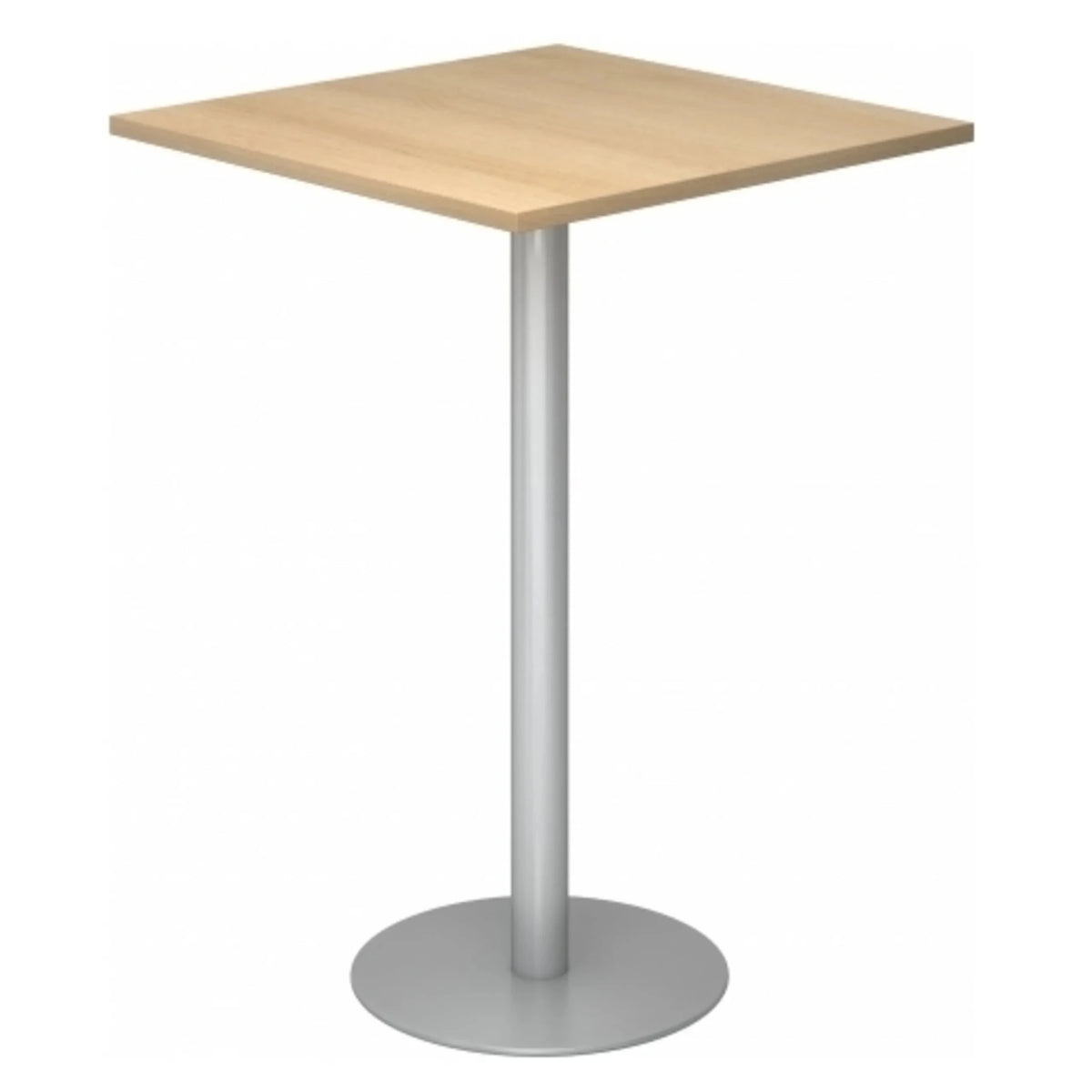 Système de tables conférence BISTRO H88Q S avec plateau carré en chêne et pied argenté de hjh OFFICE PRO