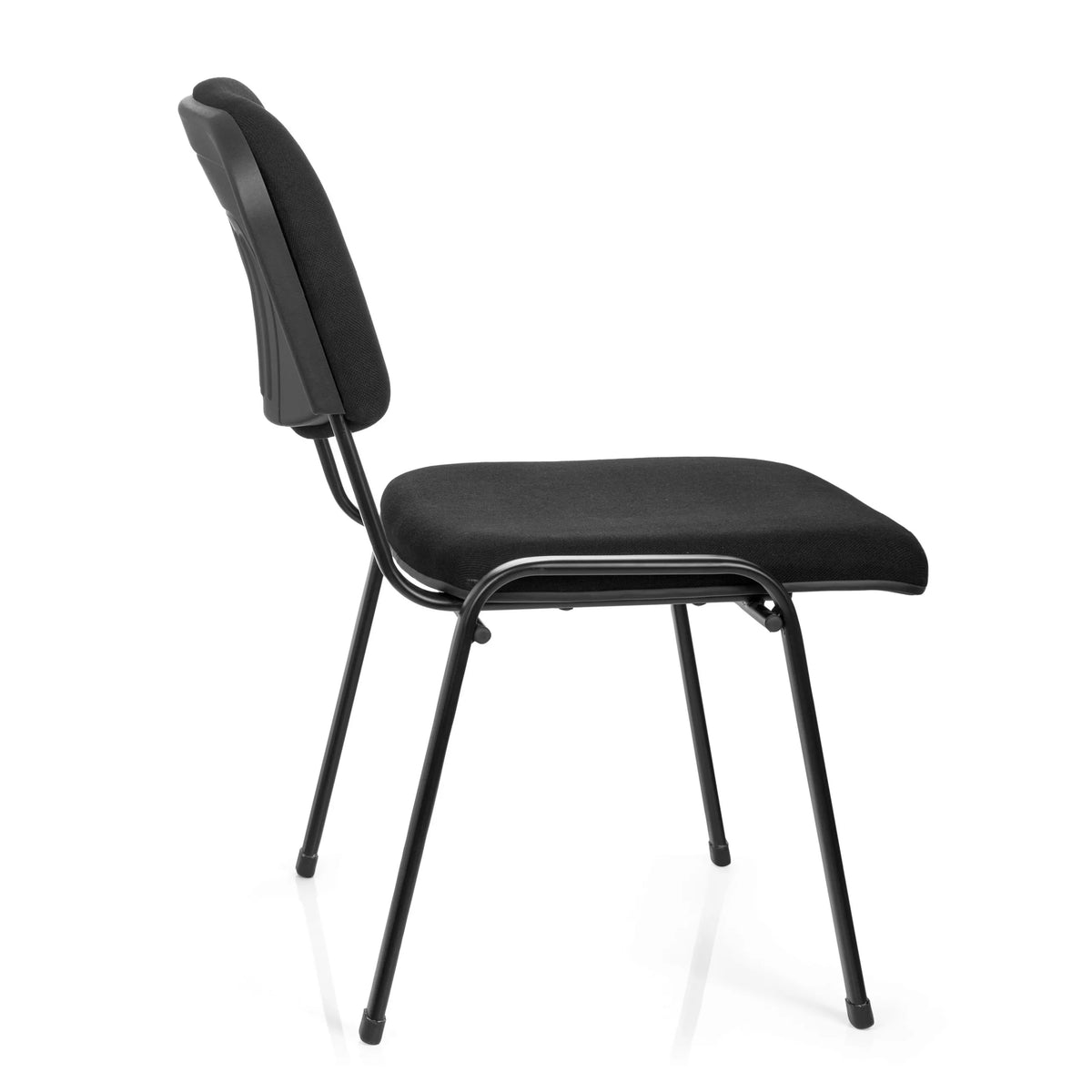 Chaise à quatre pieds noire XT 600 XL avec assise et dossier rembourrés de hjh OFFICE – vue à 360° (vue de profil 100°)