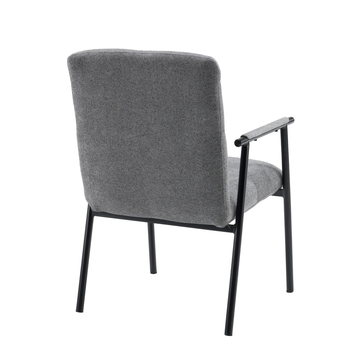 Rückansicht des grauen Polstersessels Lifea Flex mit schwarzen Metallbeinen und Armlehnen von hjh LIVING