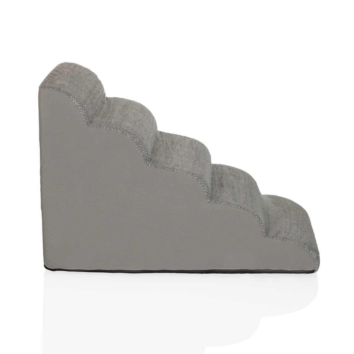 Escabeau pour animaux de compagnie PAWY STEP 5 gris avec quatre marches et surface en tissu de hjh LIVING