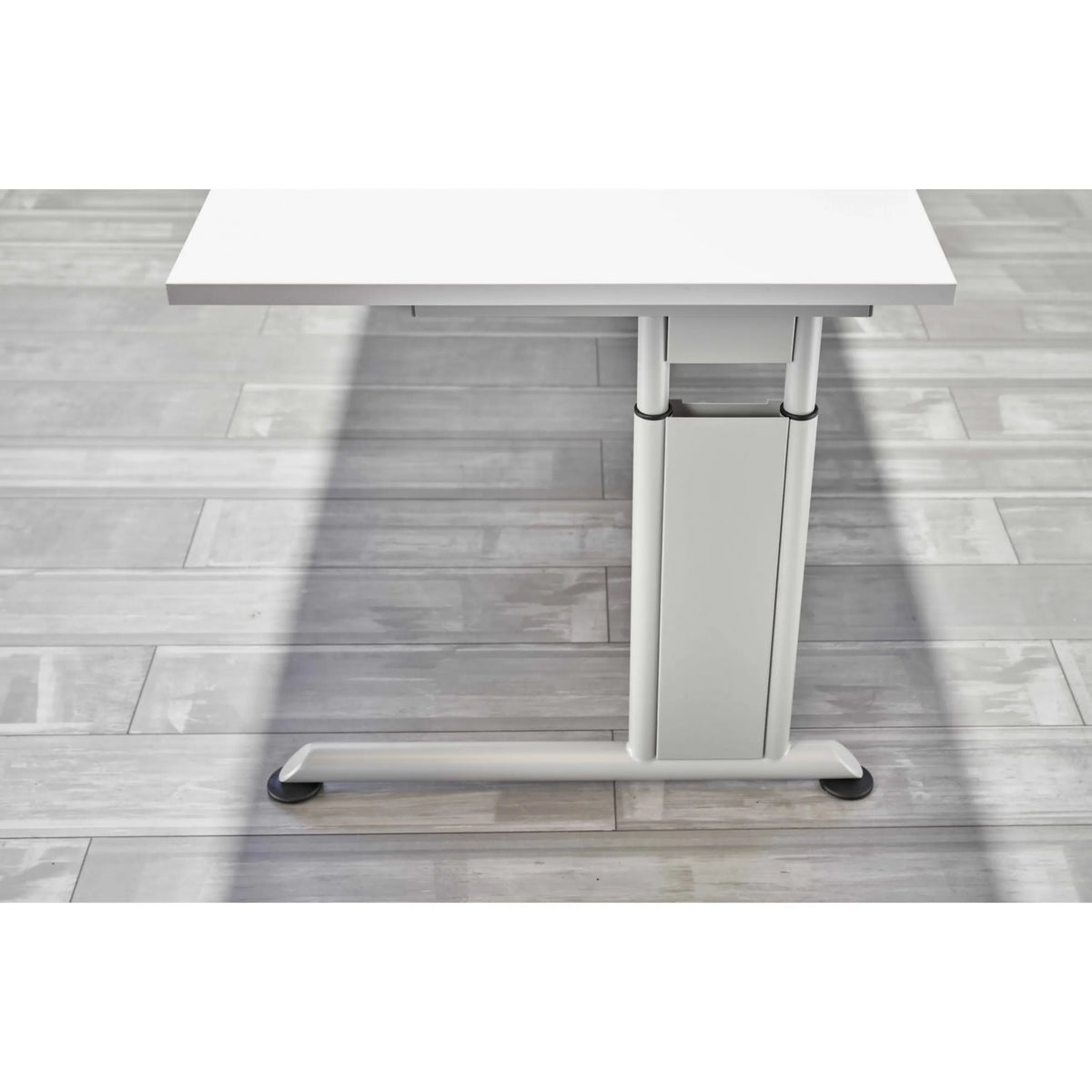 Piétement en T du bureau réglable en hauteur ZENO 16 S en gris-argent de hjh OFFICE PRO