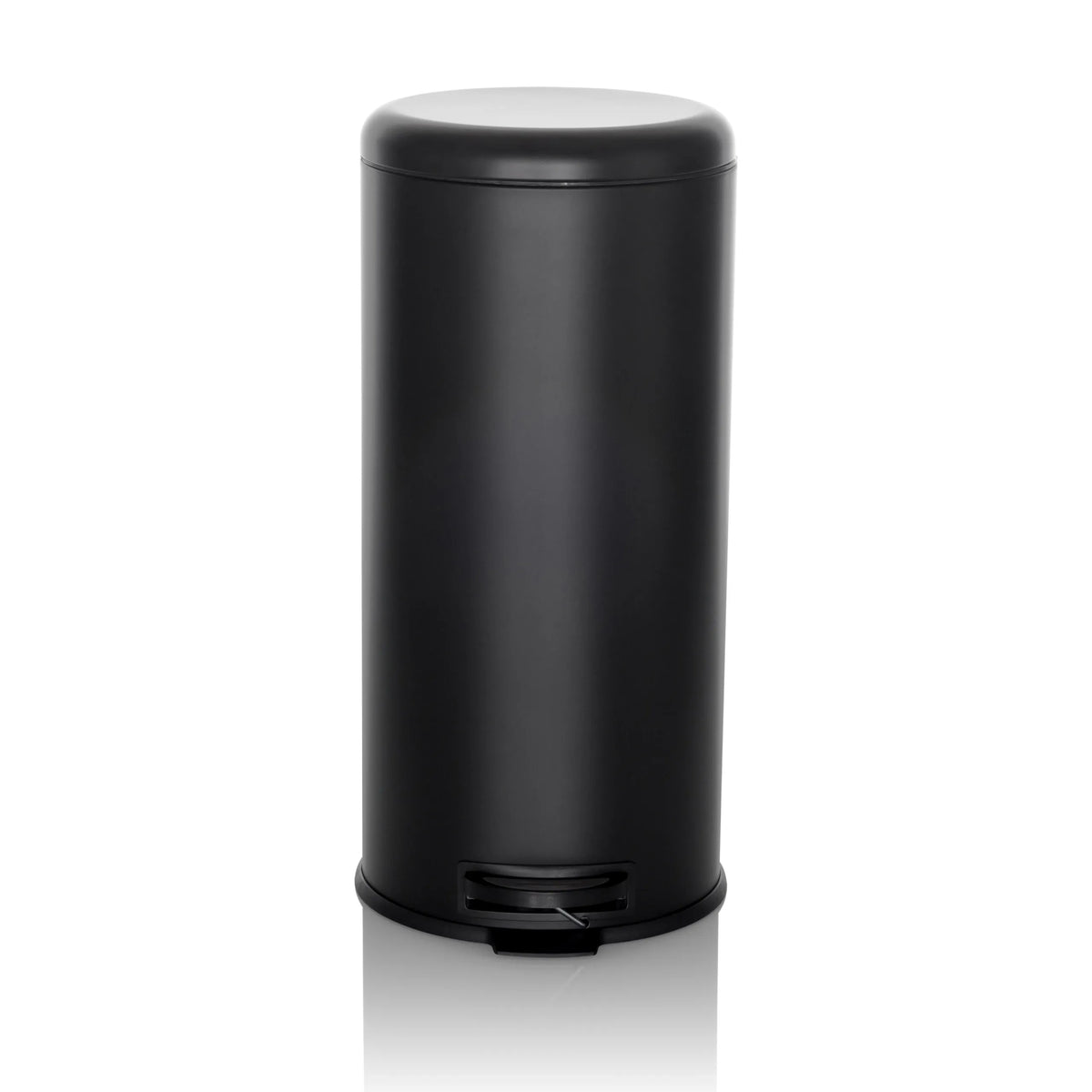 Poubelle CLEAN STEP noire avec couvercle et pédale de hjh OFFICE – vue à 360° (vue de face 0°)