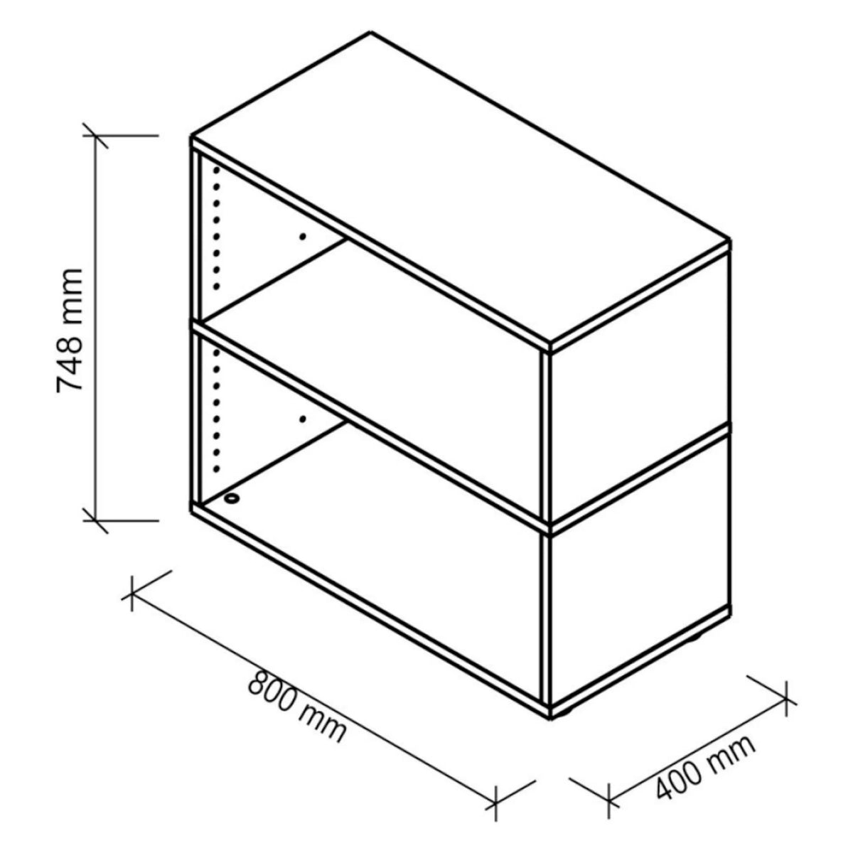 Dessin technique du corps FlexWall de 800 × 400 mm de hjh OFFICE PRO
