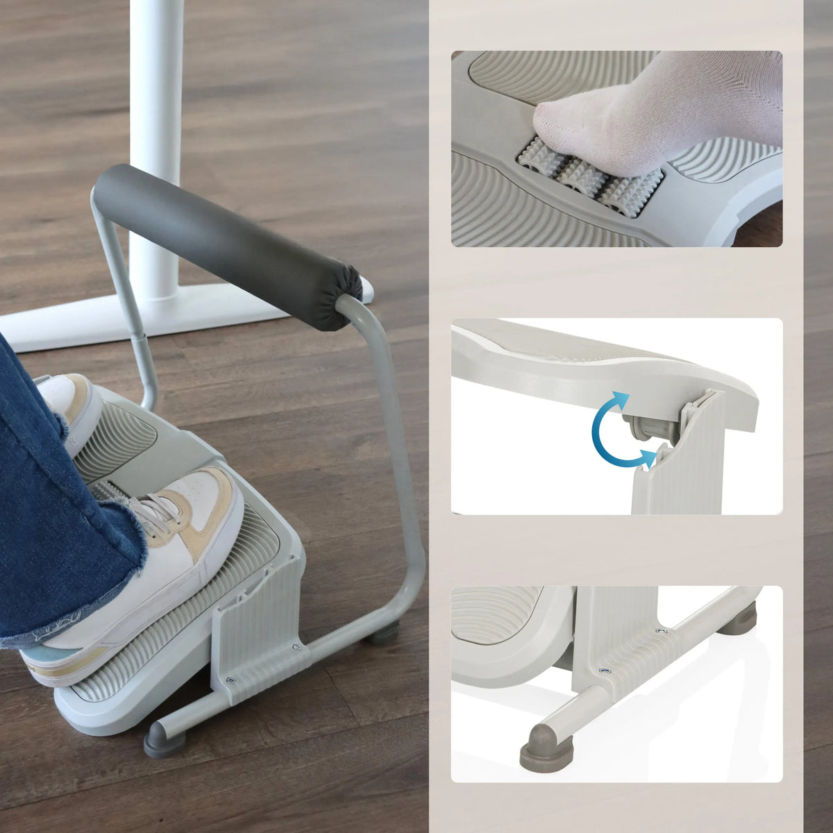 Plateforme inclinable et pieds antidérapants du Repose-pieds PODI FMW de hjh OFFICE