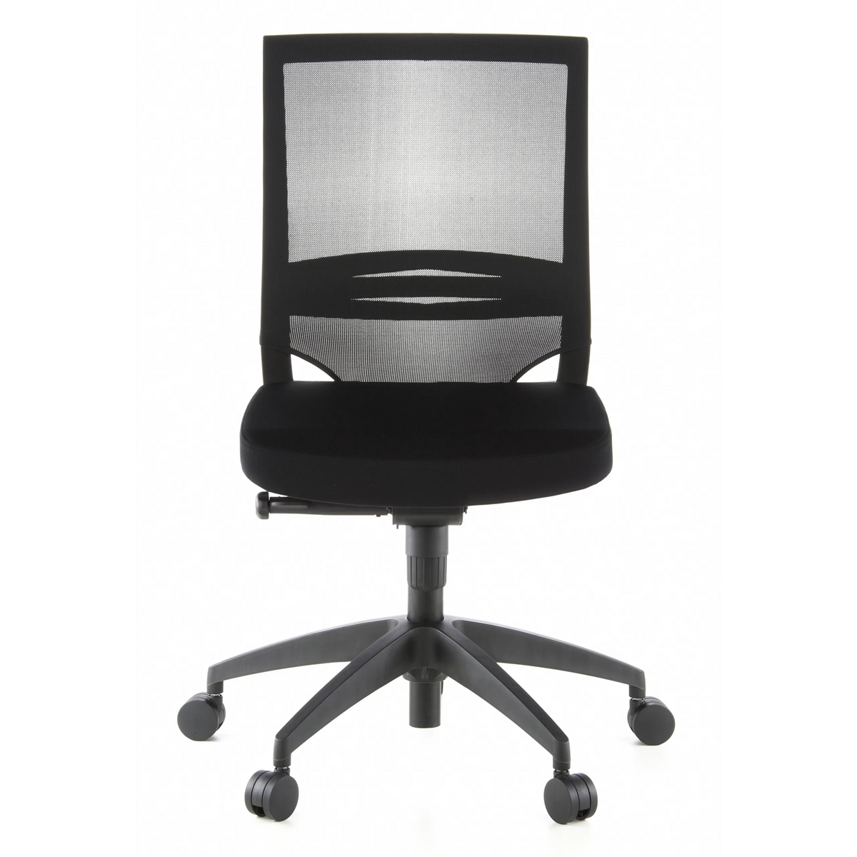 Siège de bureau de qualité professionnelle PORTO ECO noir avec dossier en maille et base à cinq roulettes de hjh OFFICE – vue à 360° (vue de face 0°)