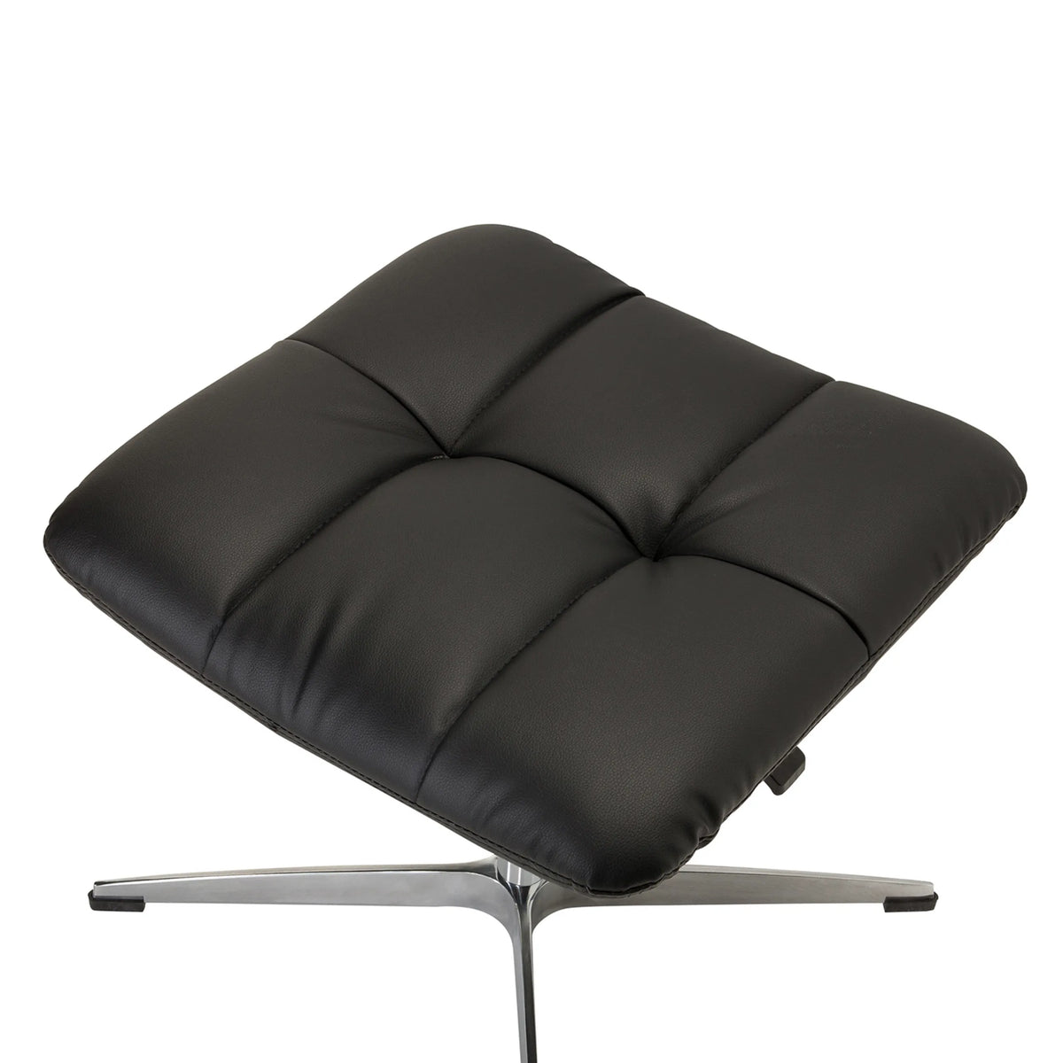 Assise carrée en similicuir noir du Tabouret rembourré SARANTO de hjh OFFICE