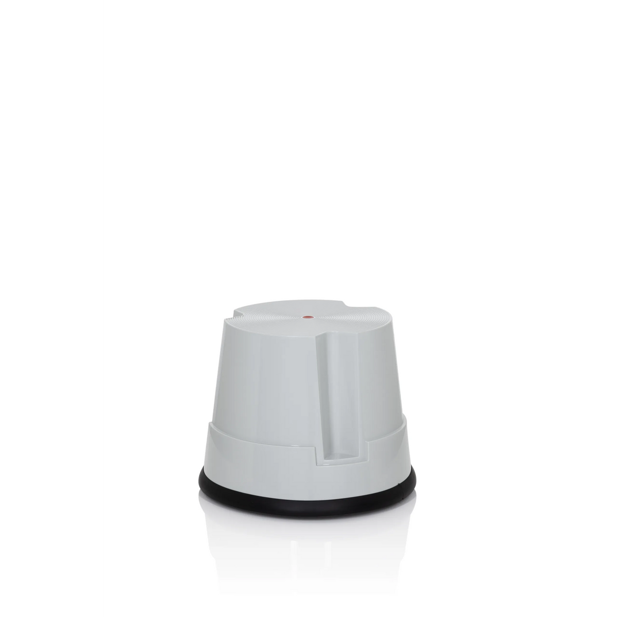 Tabouret marchepied TIO-S gris avec anneau de base noir antidérapant de hjh OFFICE – vue à 360° (vue de face 20°)