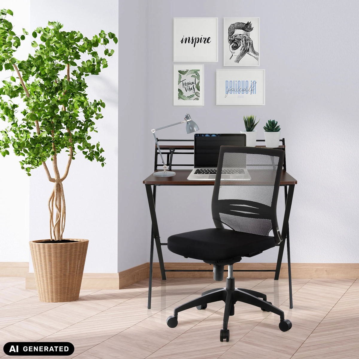 Siège de bureau de qualité professionnelle PORTO PRO noir avec dossier en maille à un bureau de hjh OFFICE (image générée par IA)