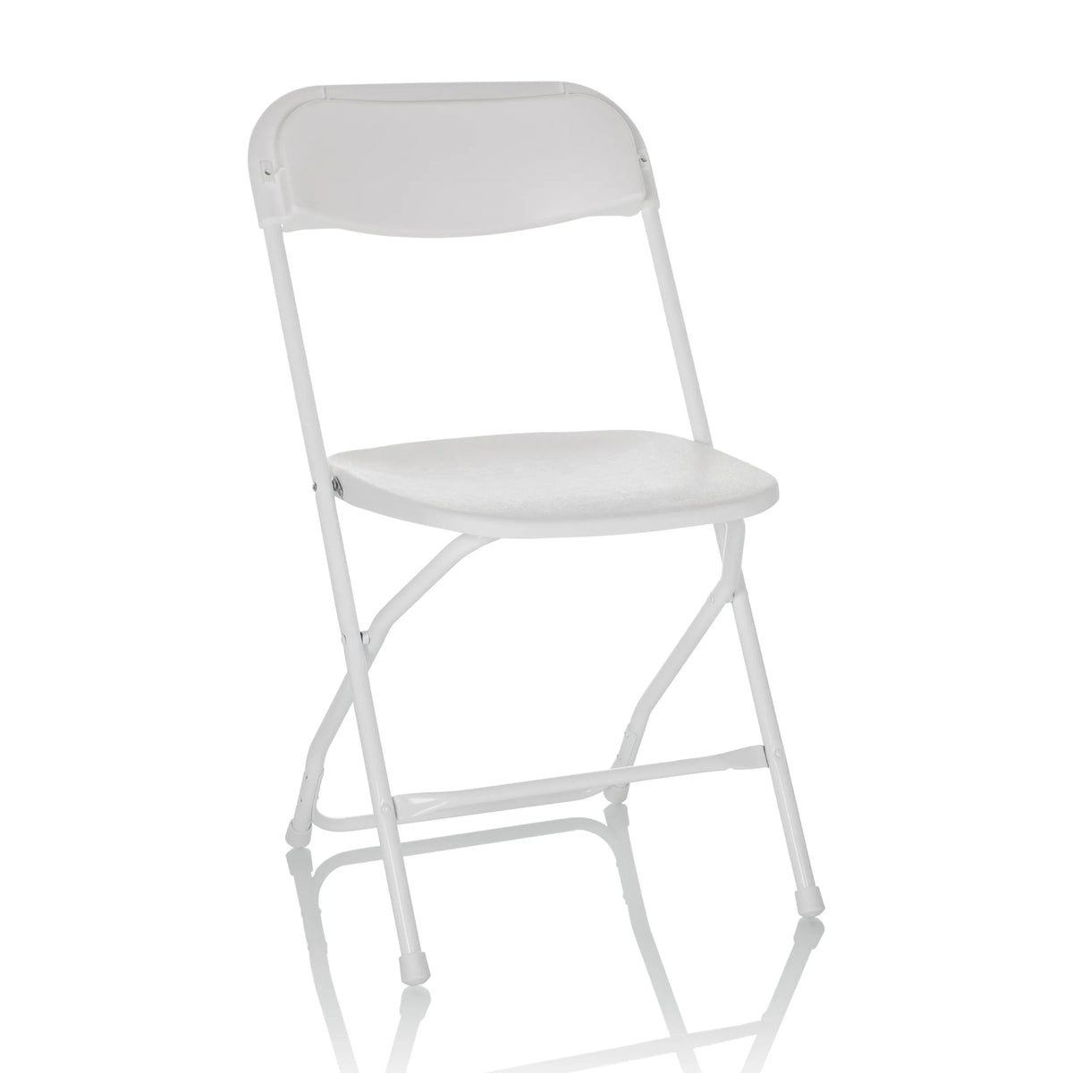 Chaise d'extérieur blanche TUDELA XXL W avec assise rembourrée et structure de hjh OFFICE – vue à 360° (vue de face 15°)