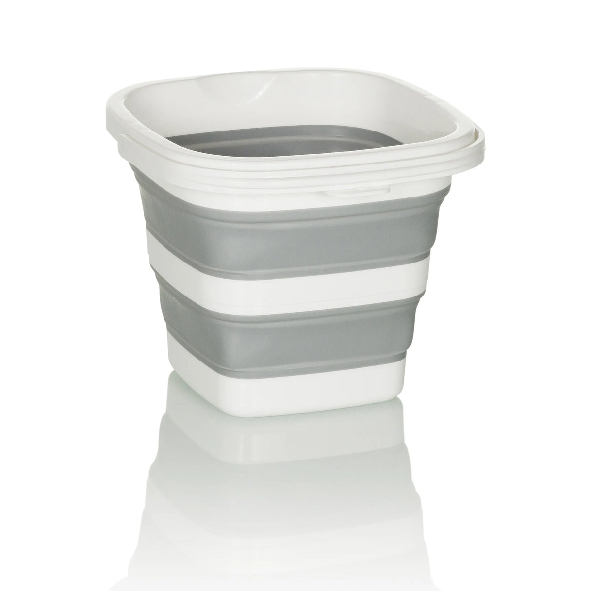 Conteneur pliable CLEAN SILE gris et blanc avec éléments muraux pliables de hjh OFFICE – vue à 360° (vue de profil 90°)