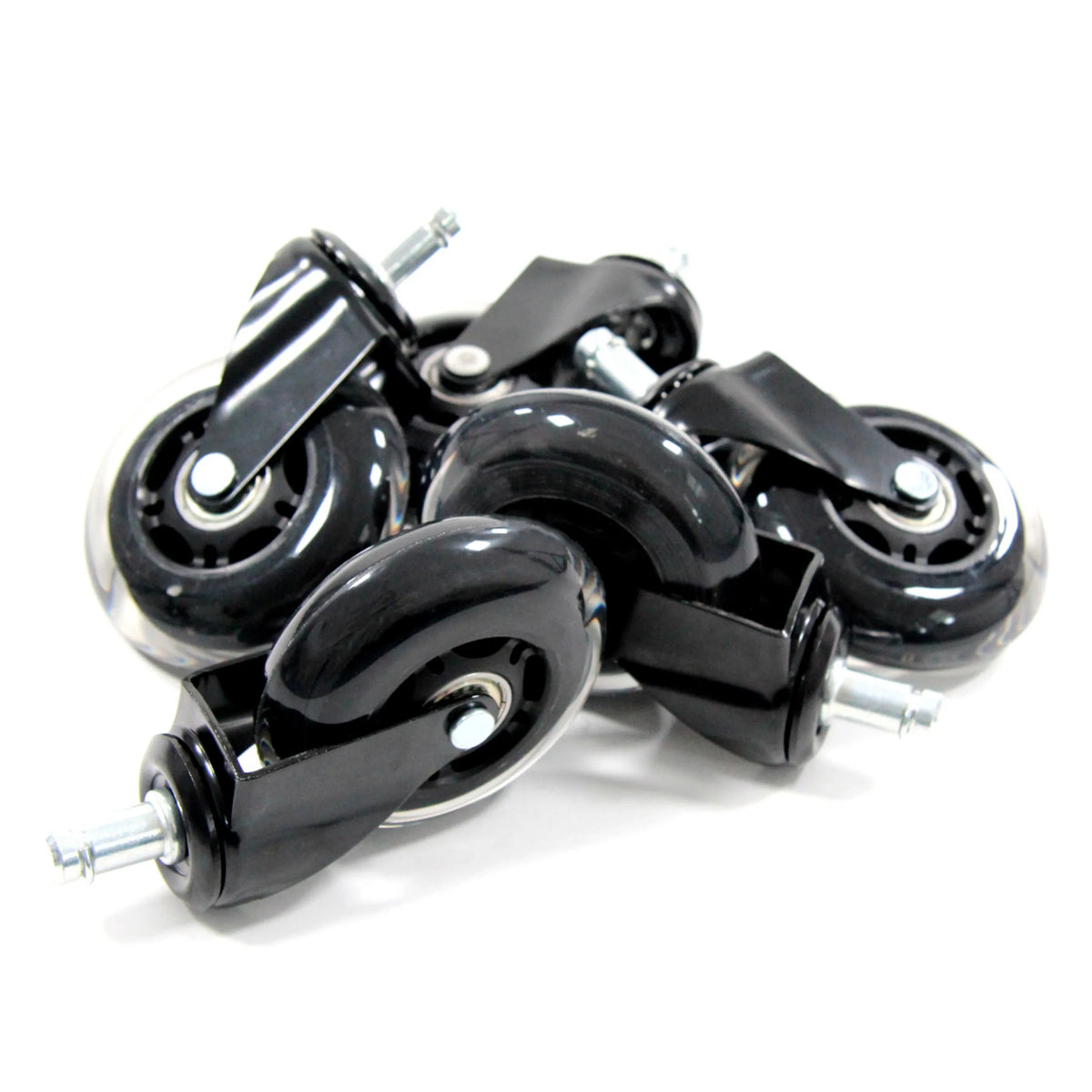 Roulettes 5x ROLO SKATE ST 11mm/75mm noir transparent pour sols durs de hjh OFFICE