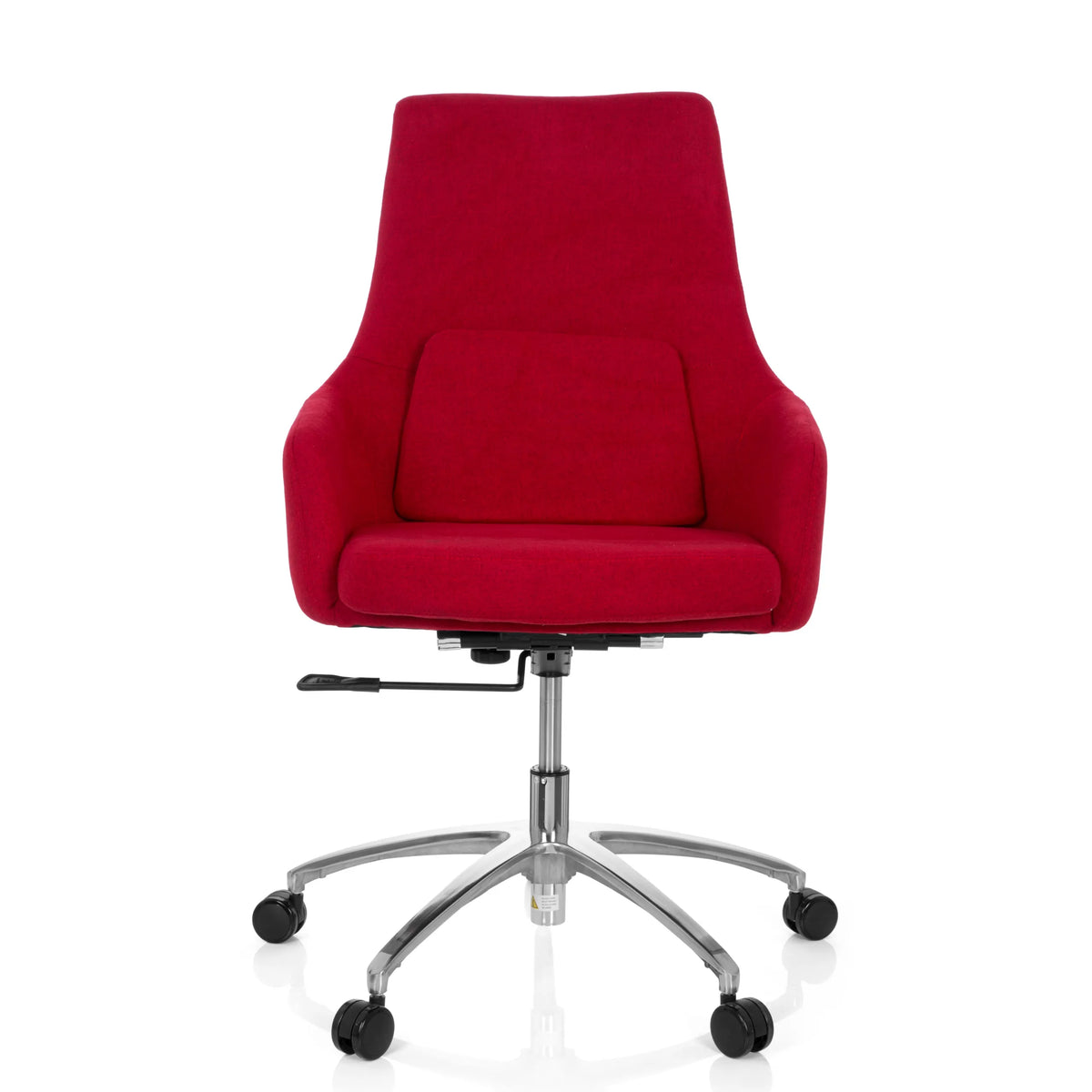 Siège de bureau à domicile SHAKE 100 rouge avec assise rembourrée, dossier haut et pied en étoile de hjh OFFICE