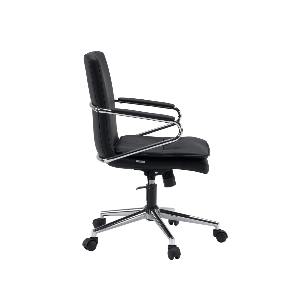 Siège de bureau à domicile Rovento noir avec accoudoirs et piètement chromés de hjh OFFICE