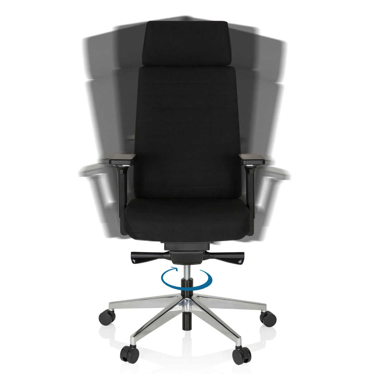 Fonction pivotante du Siège de bureau de qualité professionnelle MOVE-TEC PRO 3D en noir avec pied en étoile de hjh OFFICE