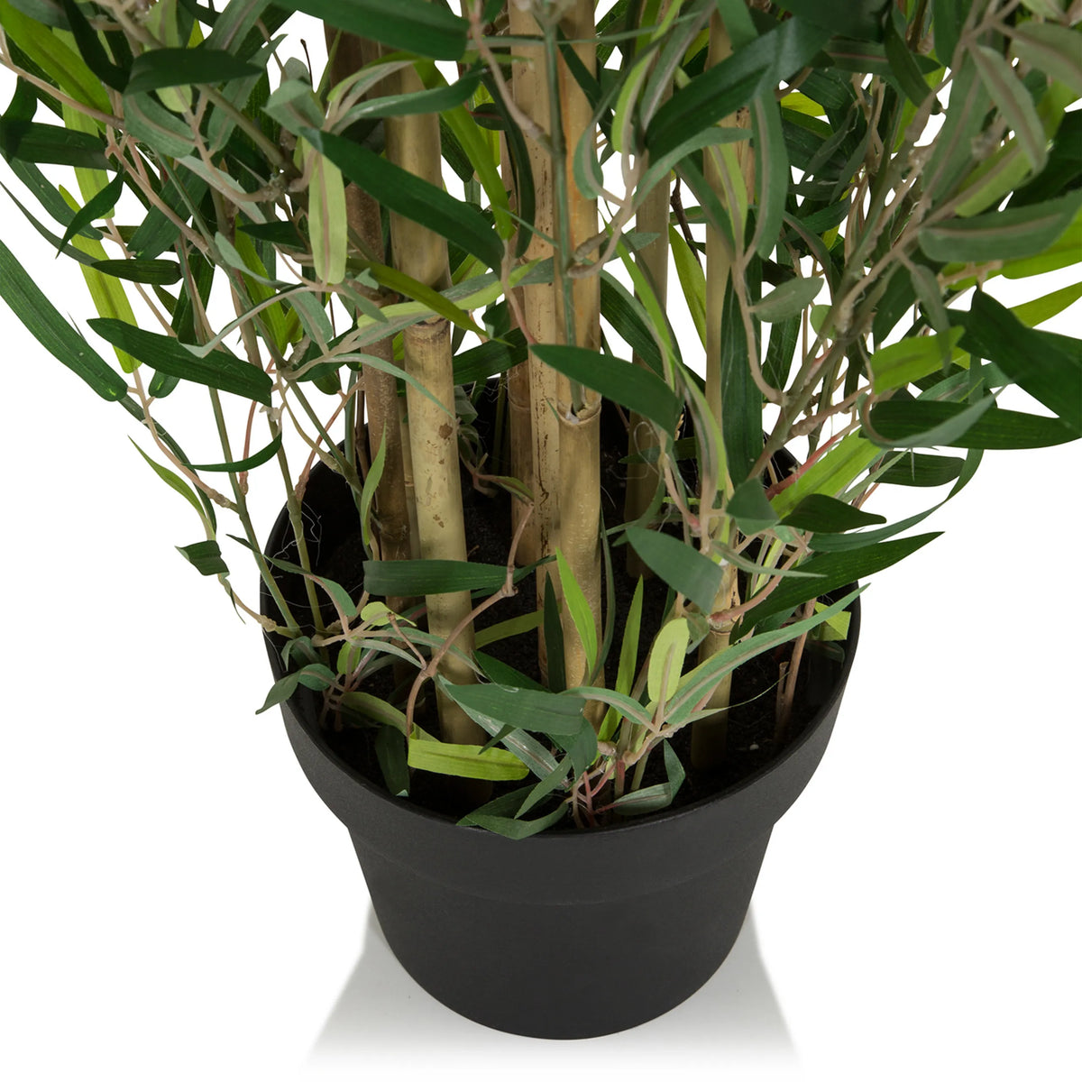 Tiges et feuilles de la Plante artificielle BAMBUS dans un pot noir de hjh OFFICE